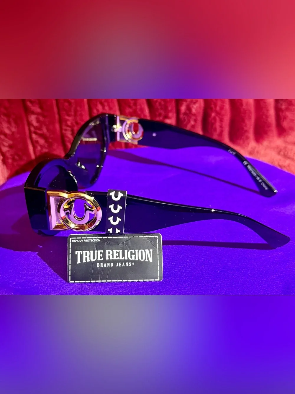 True Religion Glossy Black Cat-Eye Sunglasses